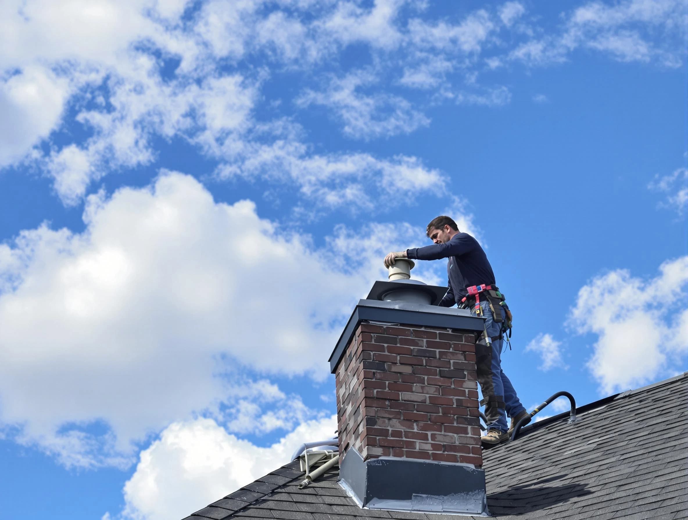 Frederick Chimney Sweep installing a sturdy chimney cap in Frederick, CO