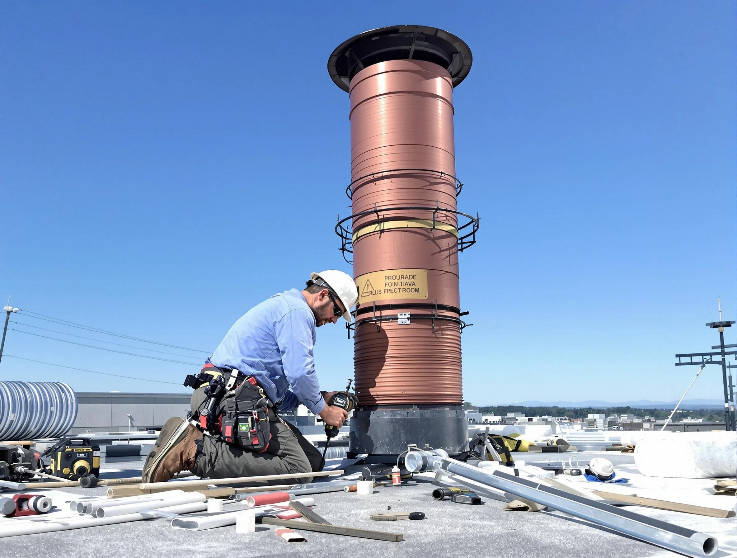 Installed chimney liner by Frederick Chimney Sweep in Frederick, CO