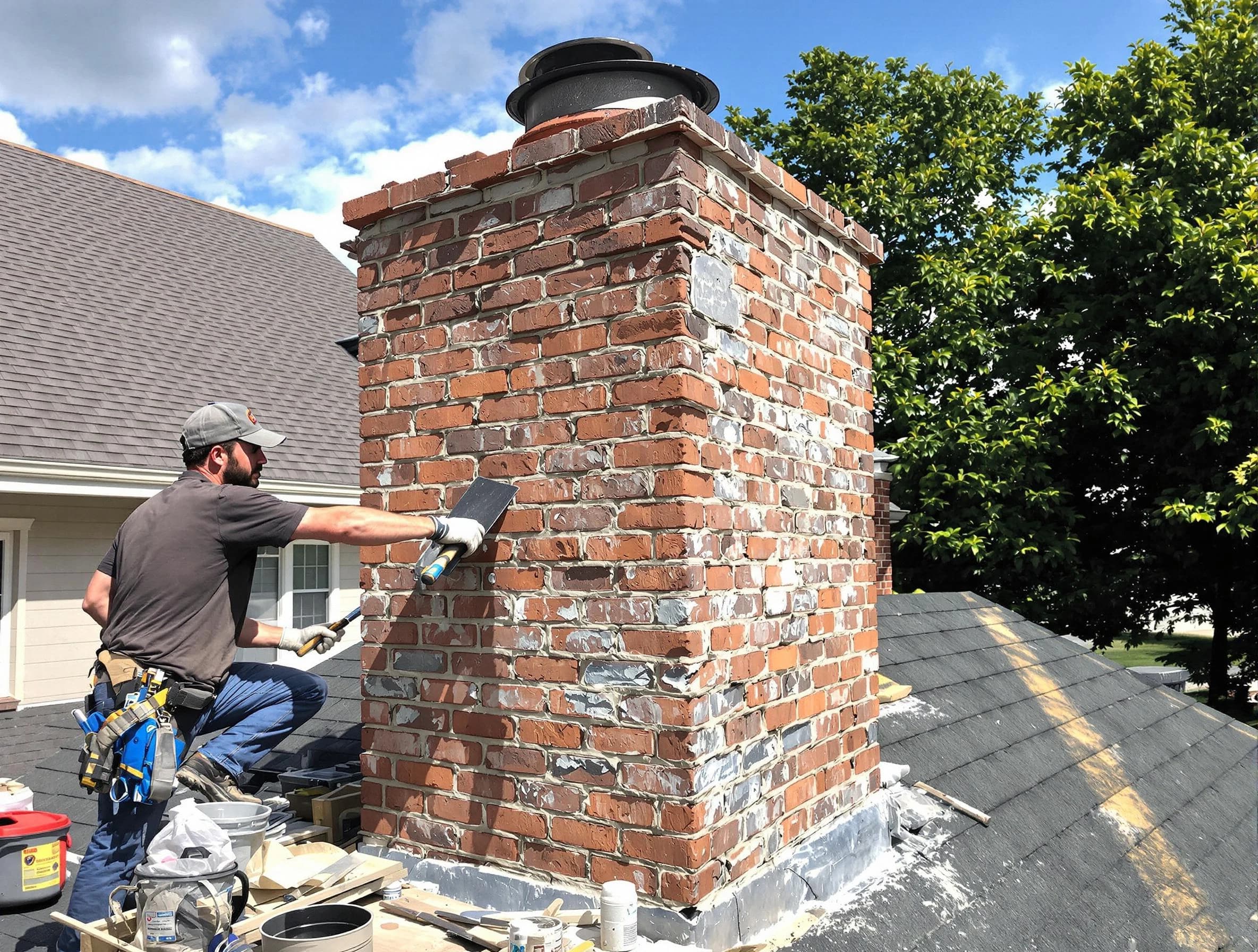 Completed chimney rebuild by Frederick Chimney Sweep in Frederick, CO
