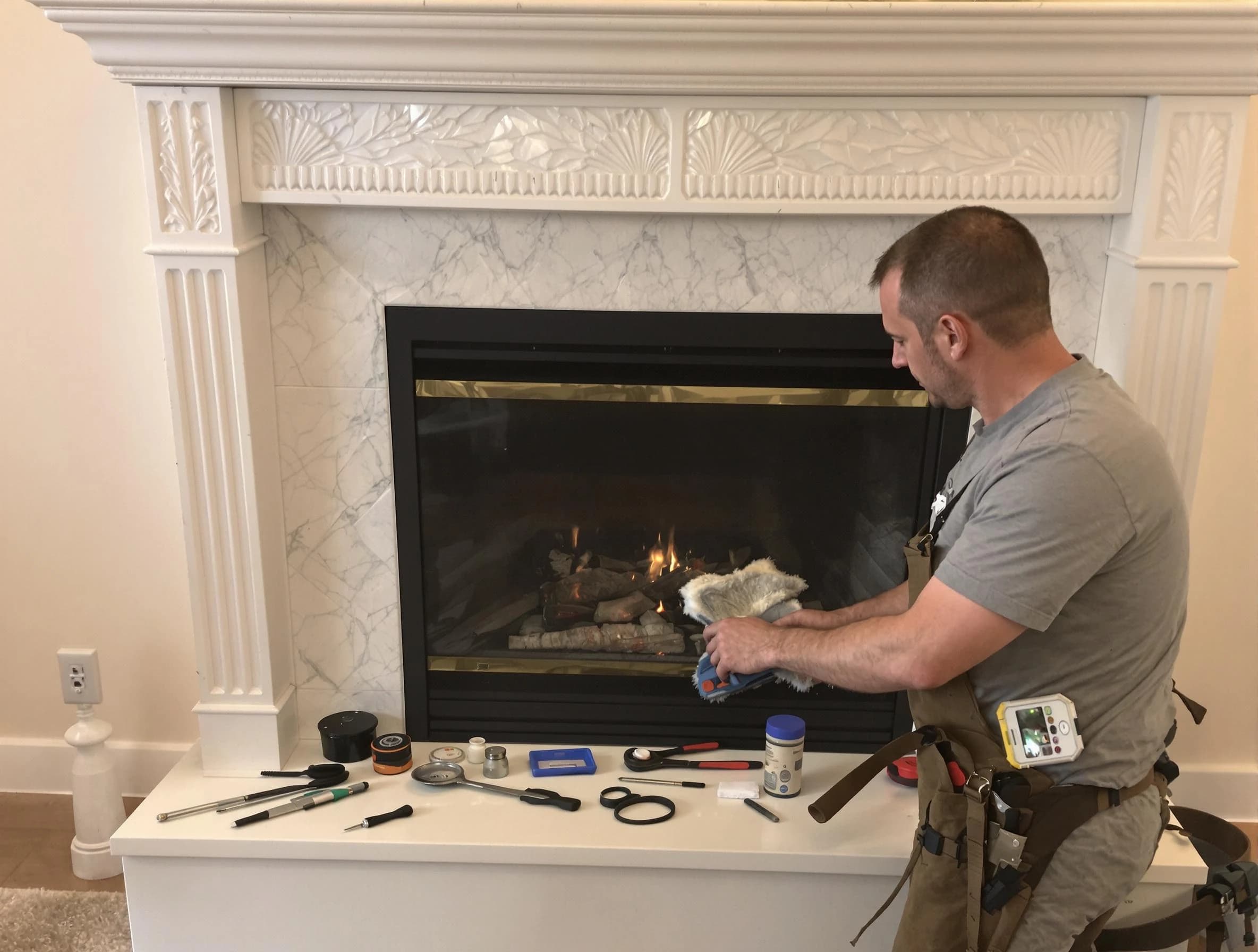 Frederick Chimney Sweep performing fireplace maintenance in Frederick, CO