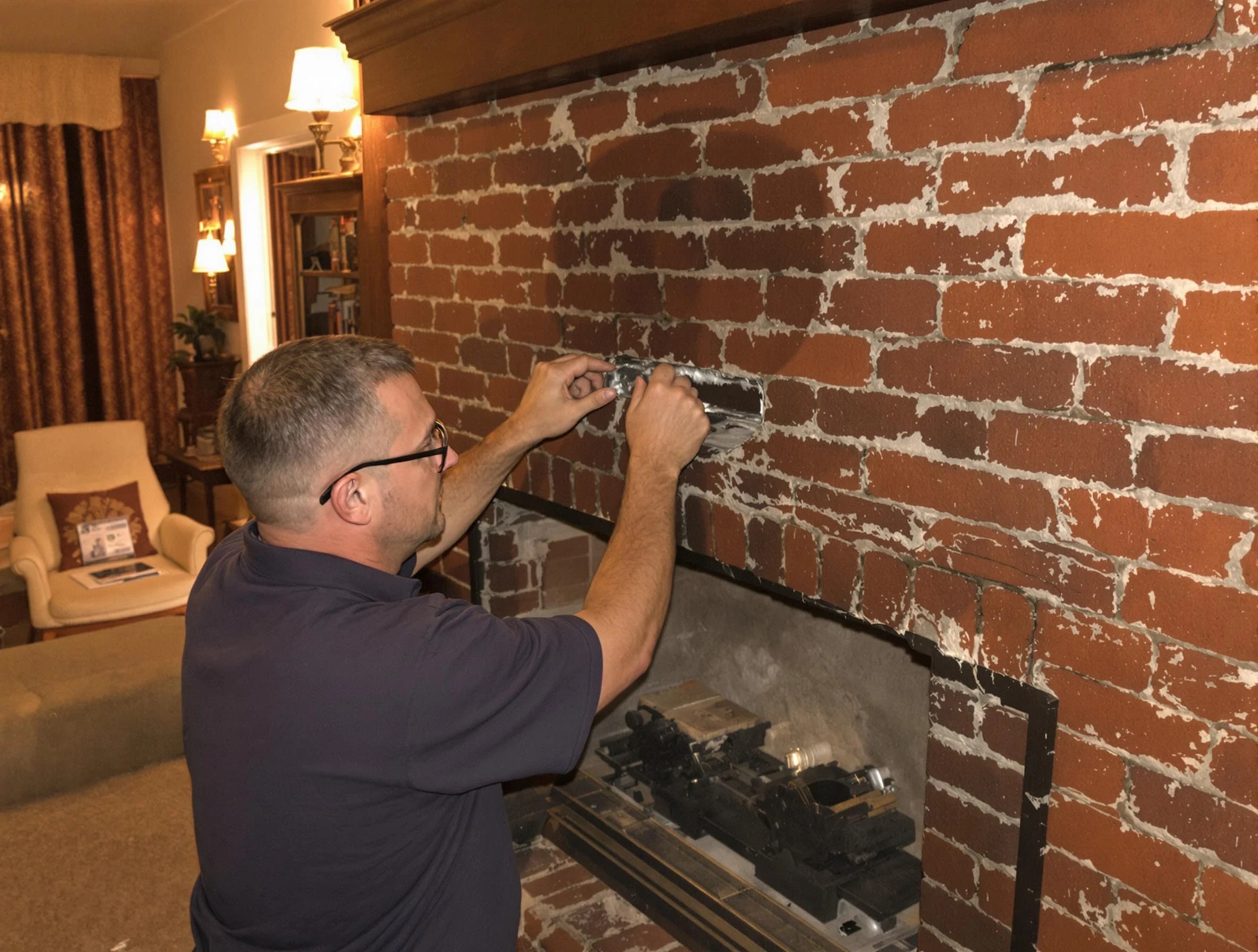 Frederick Chimney Sweep expert fixing a fireplace in Frederick, CO