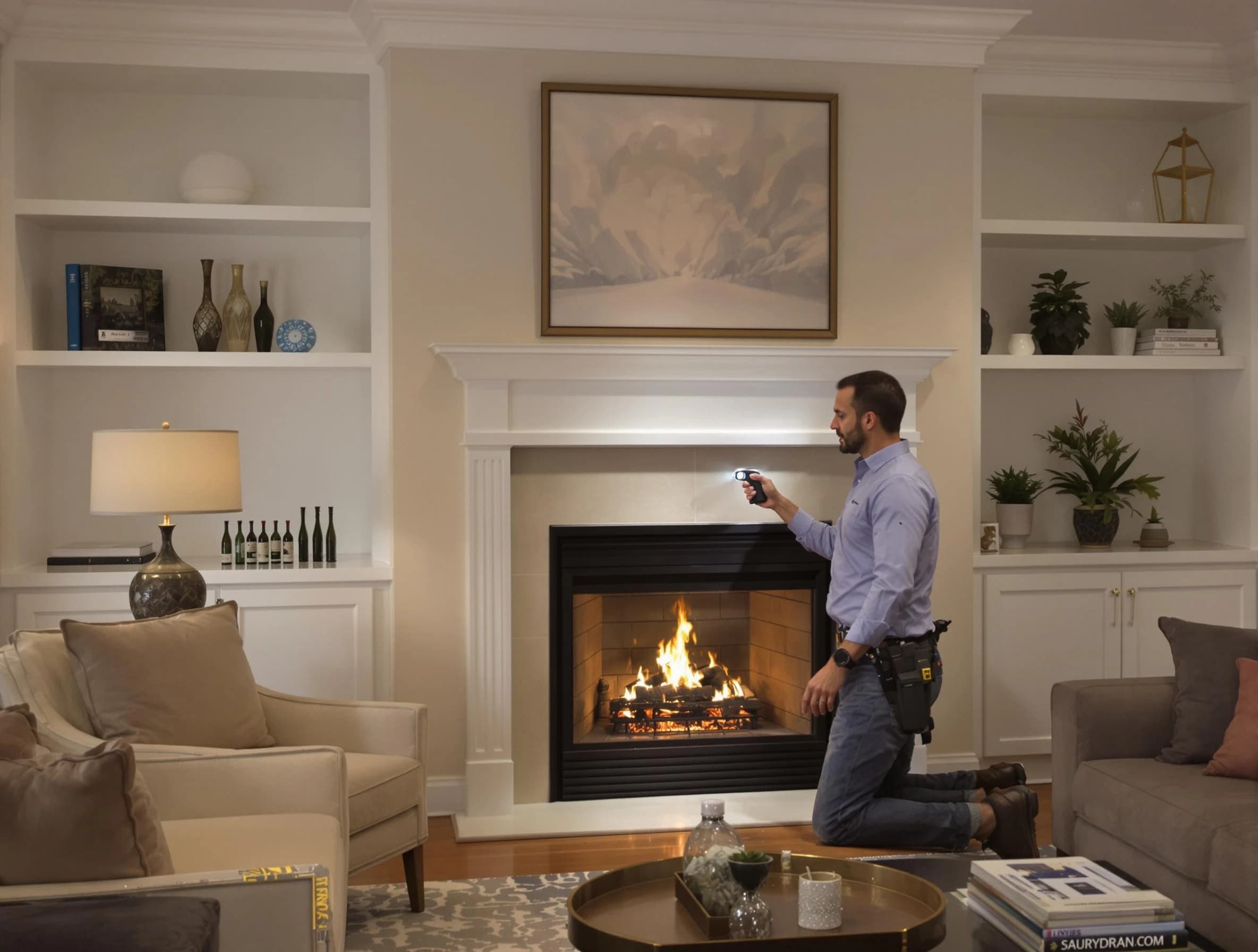 Frederick Chimney Sweep conducting a fireplace safety inspection in Frederick, CO