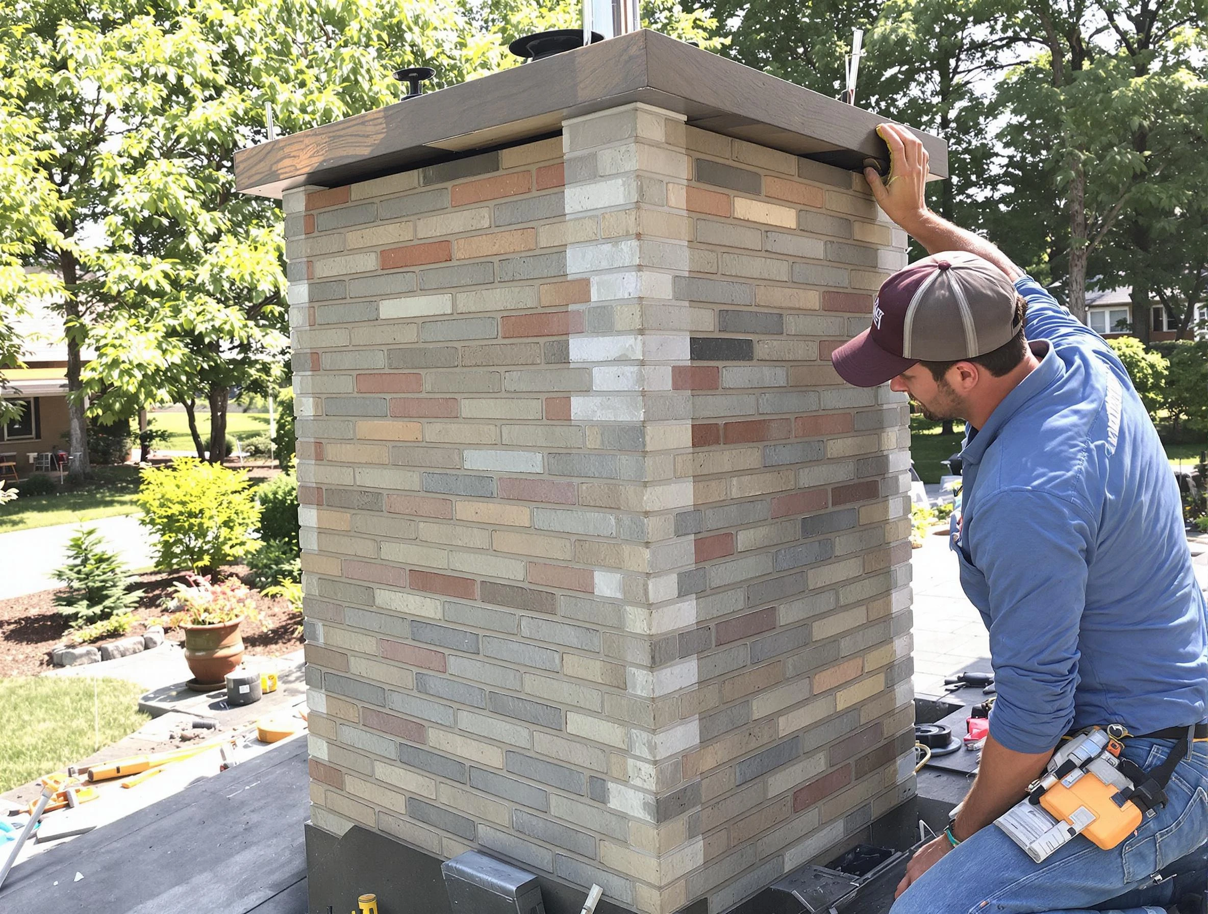 Frederick Chimney Sweep completing a modern chimney remodel in Frederick, CO