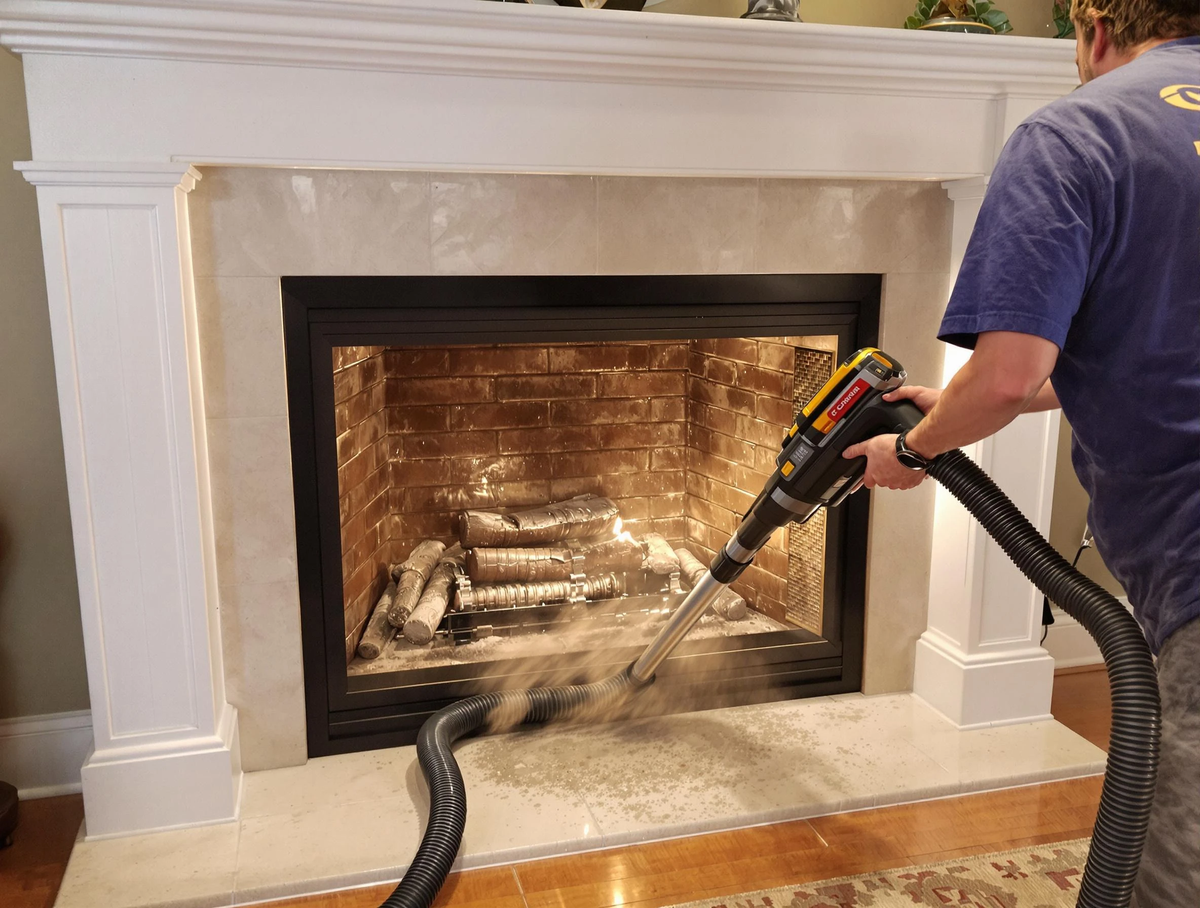 Fireplace cleaning performed by Frederick Chimney Sweep in Frederick, CO